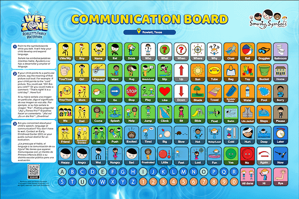 waterpark communication board by smartysymbols
